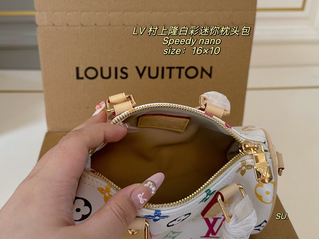Louis Vuitton Murakami White Speedy Nano Mini Sac