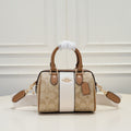 Coach Rowan Satchel – Signature Canvas with Center Stripe
