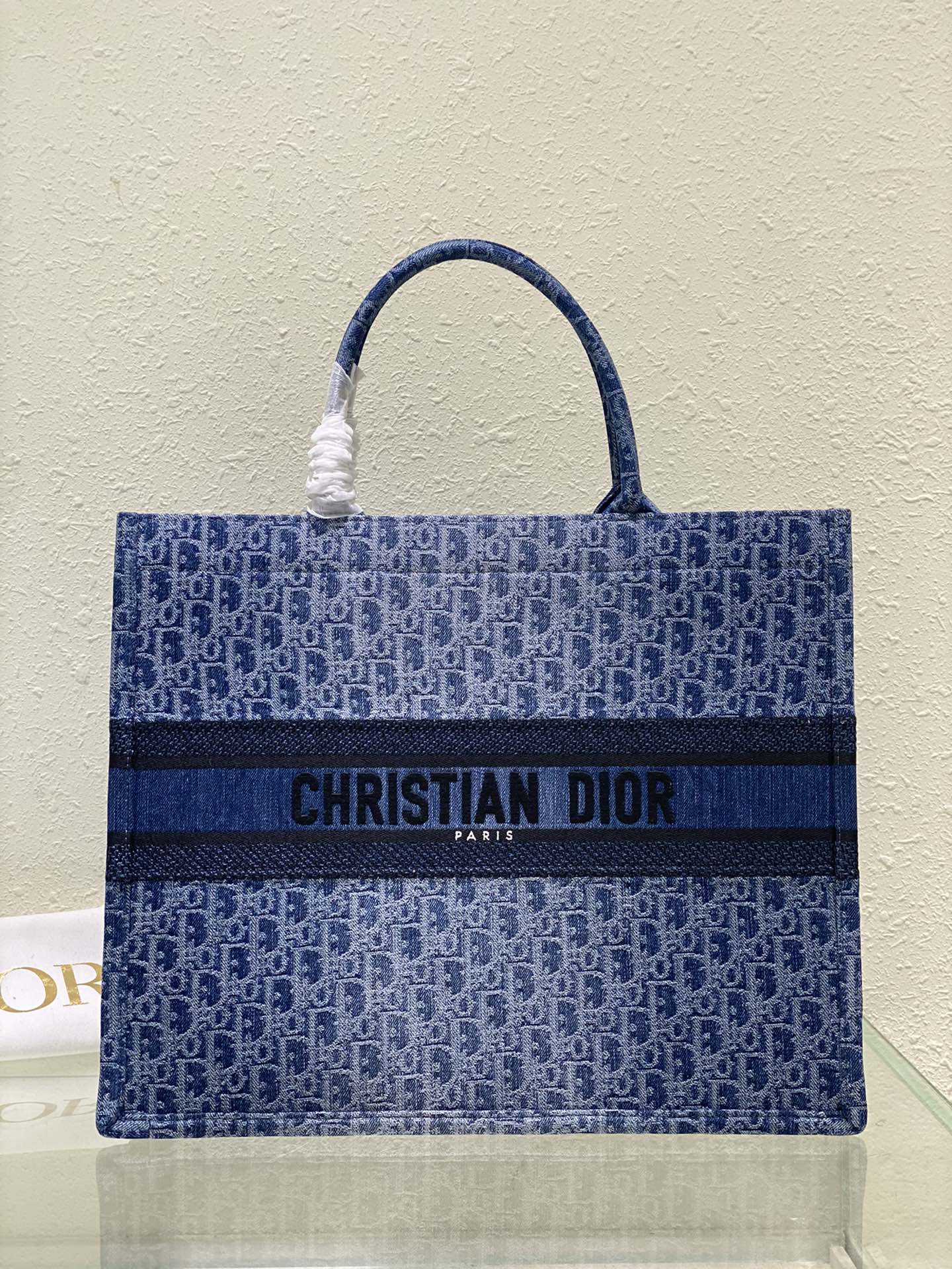 Sac Dior Book Tote Bleu Oblique