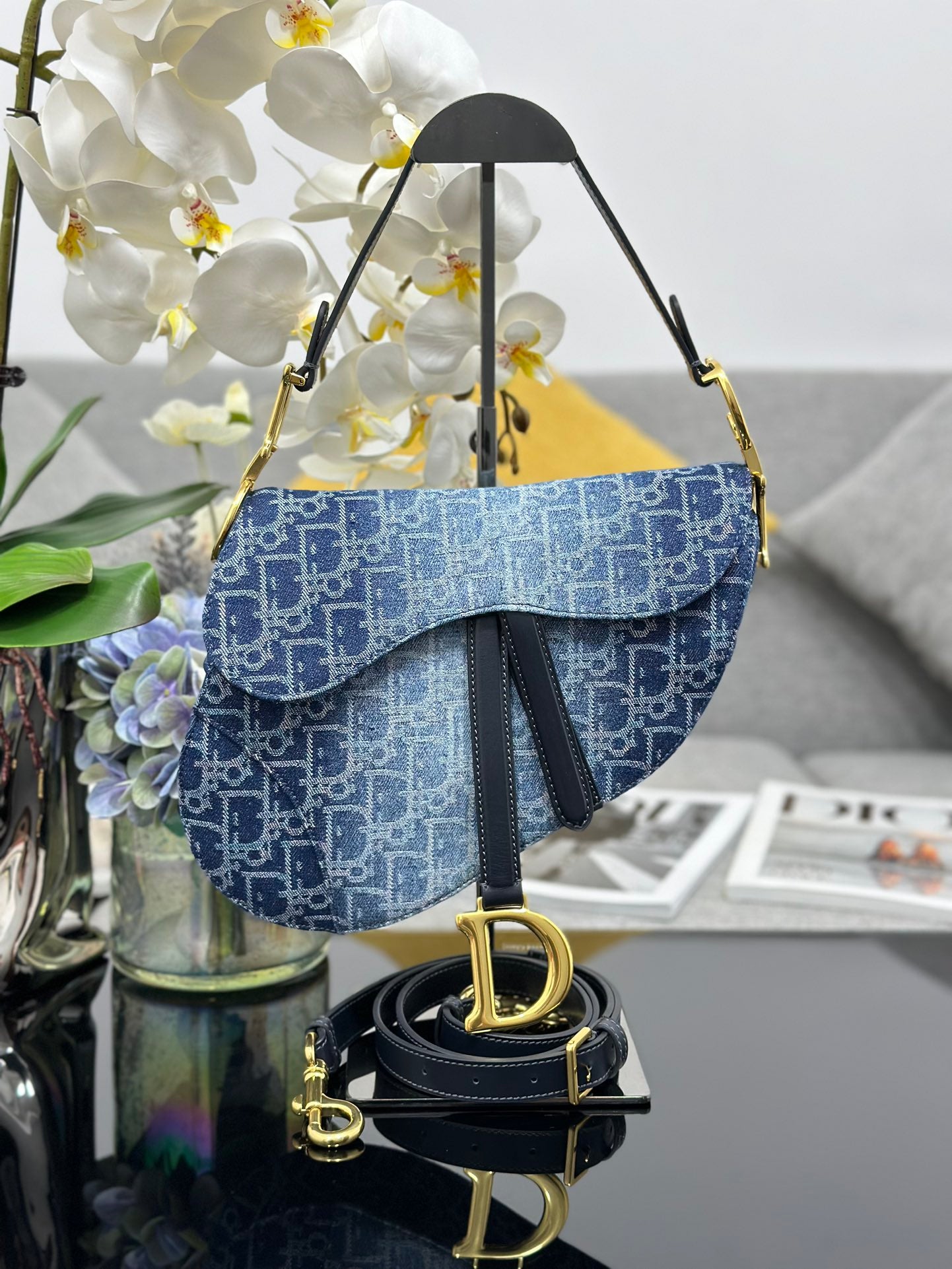 Sac Dior Saddle Denim Oblique